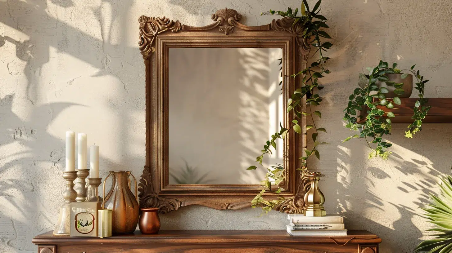 compléments miroir en bois