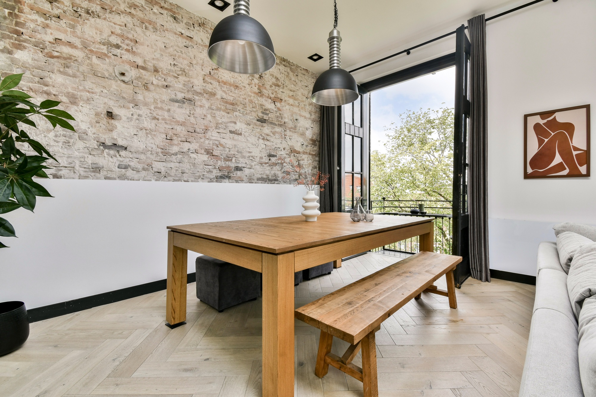 Modern Rustic Dining Room with Natural Light