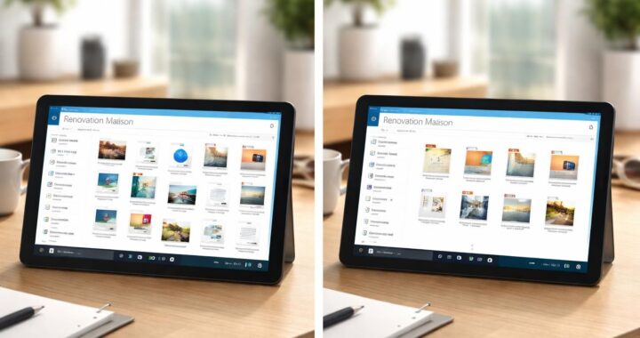 Avant/après : dossier rénovation trié sur tablette Windows 10