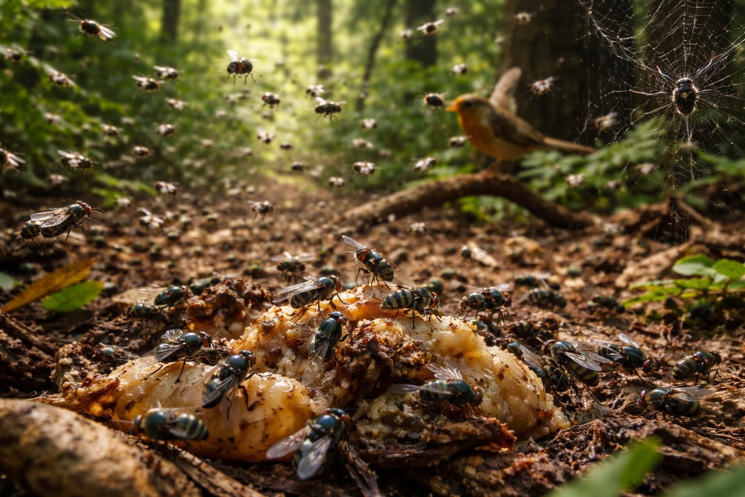découvrez comment un essaim de mouches joue un rôle essentiel dans la chaîne alimentaire en contribuant à la décomposition des matières organiques et en servant de nourriture à de nombreux prédateurs.