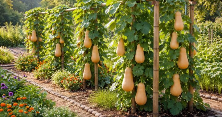 Culture de butternut verticale : allier esthétique et productivité dans votre potager