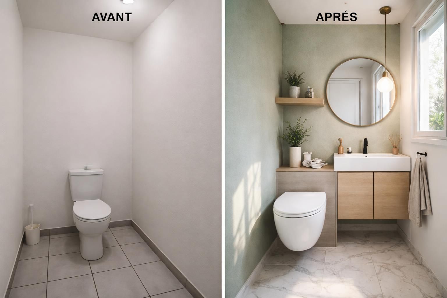 découvrez des idées inspirantes de décoration de wc avec des transformations avant/après pour moderniser et personnaliser vos toilettes facilement.
