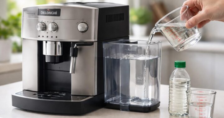 Comment doser le vinaigre blanc pour détartrer une cafetière Delonghi Magnifica