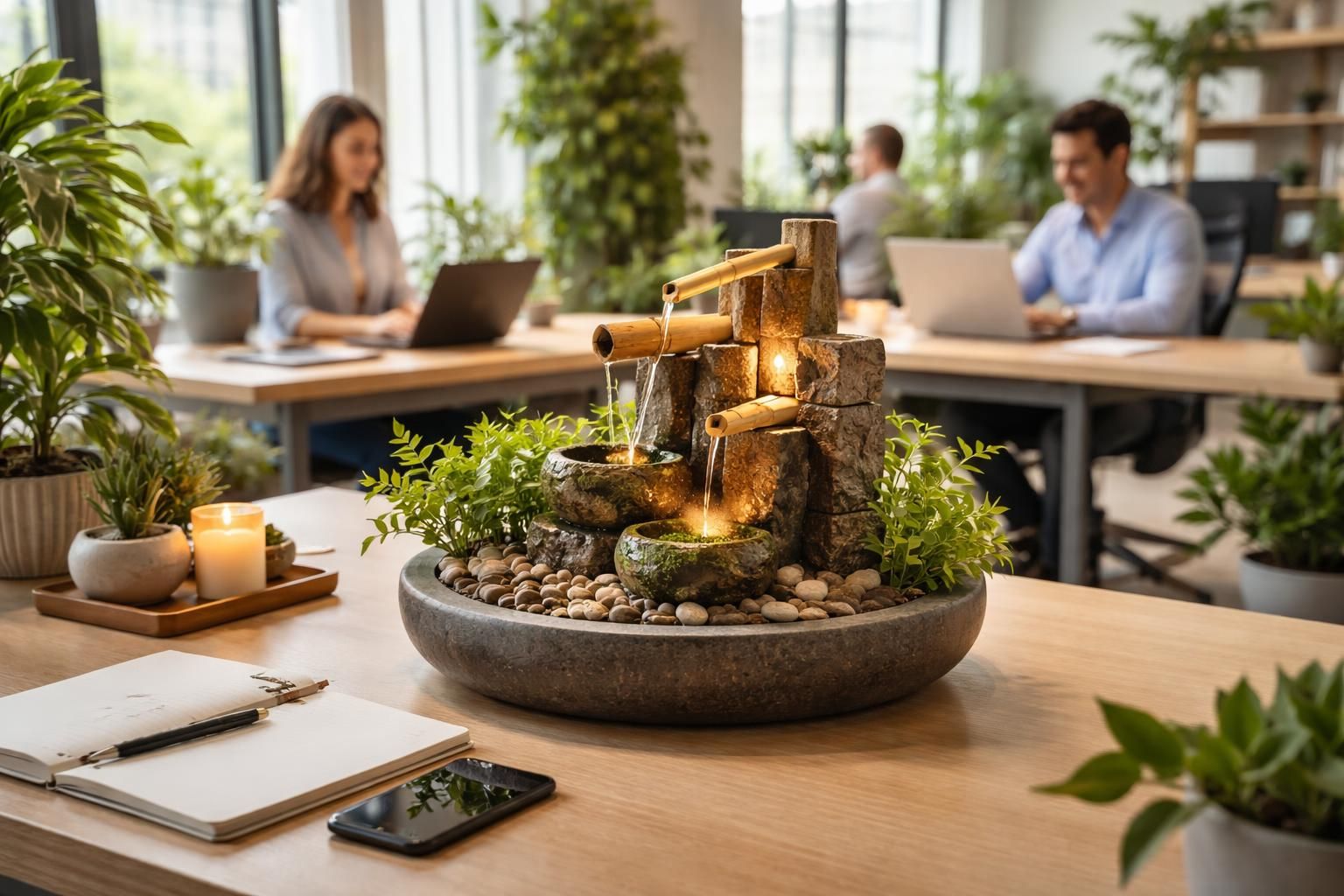 découvrez les avantages des fontaines à eau décoratives pour intérieur de bureau, alliant esthétisme, bien-être et fraîcheur pour un environnement de travail agréable et stimulant.