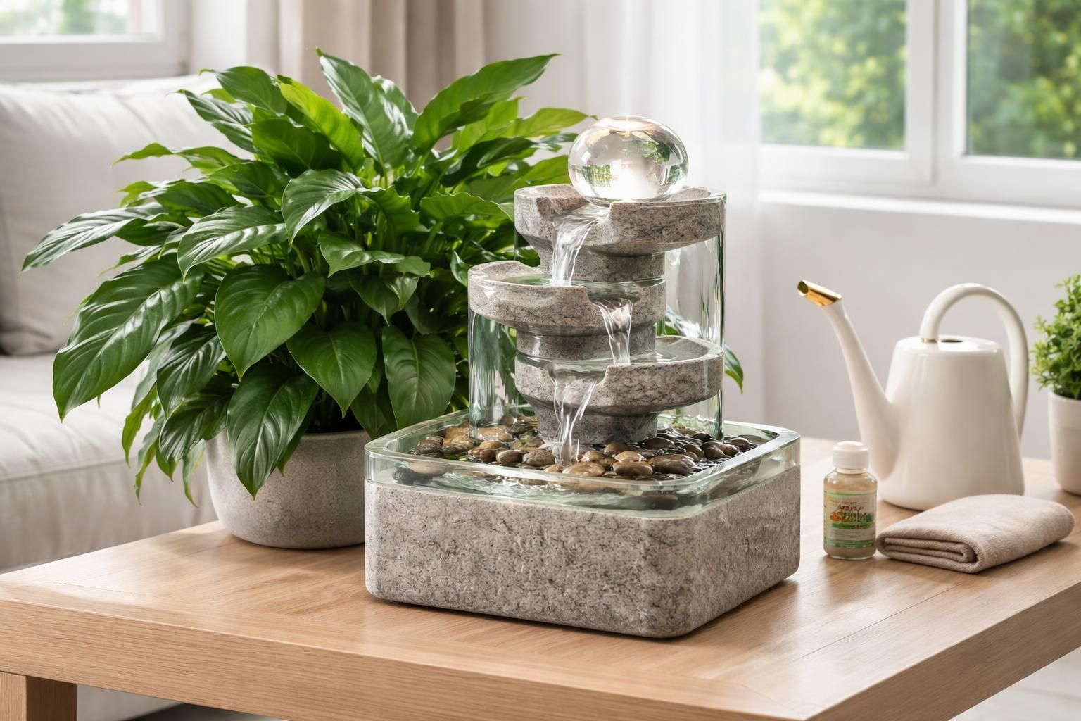 découvrez nos astuces d'entretien pour une fontaine d'intérieur avec plante éclatante, afin de garder votre espace vivant et harmonieux toute l'année.