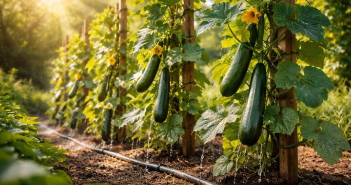 L&rsquo;importance de la lumière et de l&rsquo;eau pour faire pousser des courgettes verticalement efficacement
