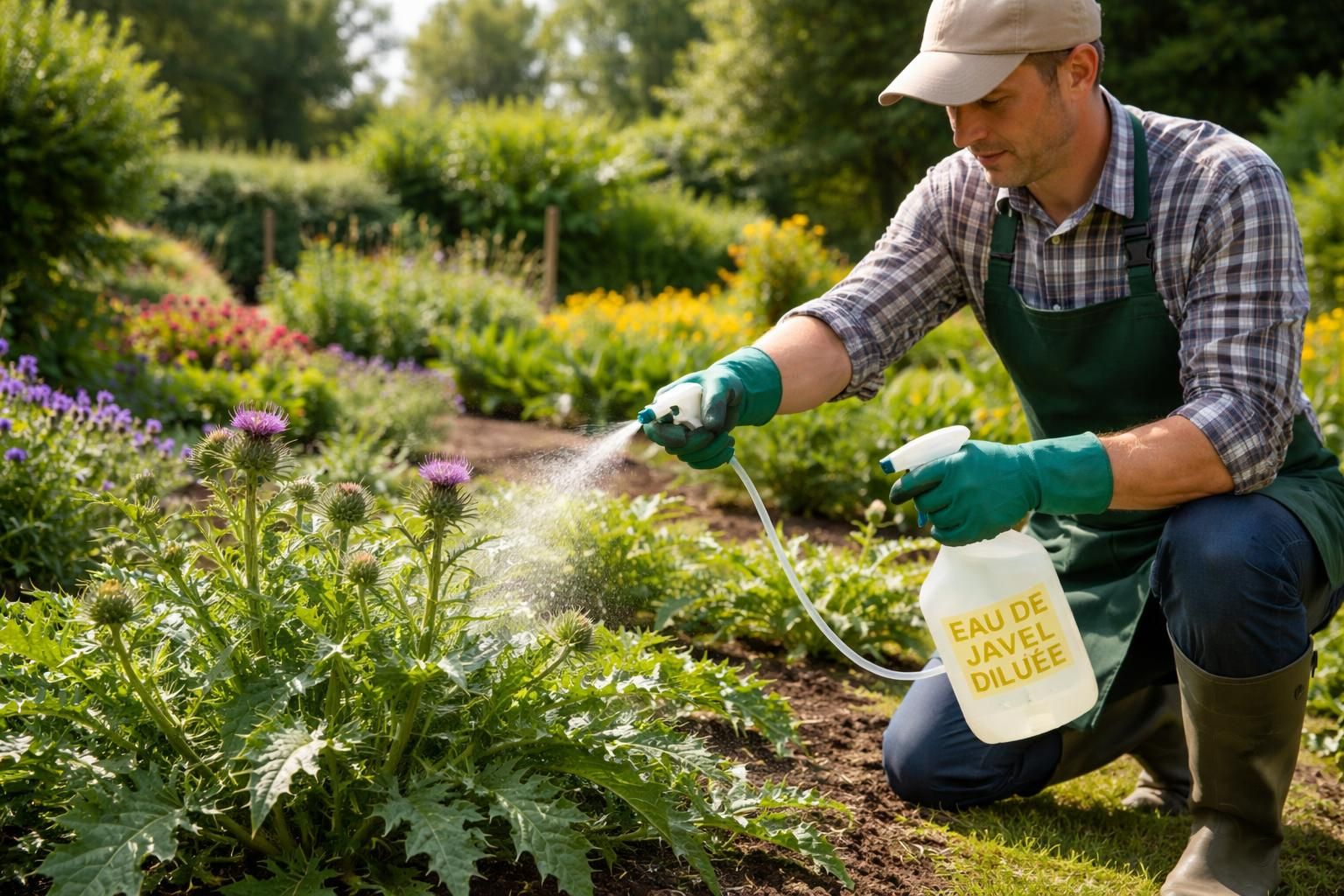découvrez comment utiliser le chardon et l'eau de javel pour maximiser l'efficacité de votre jardin en éliminant les mauvaises herbes et en protégeant vos plantes de manière écologique.