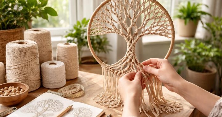 Apprenez le tuto pour fabriquer un arbre de vie macramé facilement chez vous