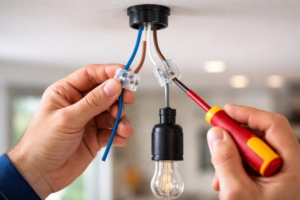 découvrez nos astuces pratiques pour réussir le branchement de votre luminaire avec 2 fils sans terre en toute sécurité et simplicité.