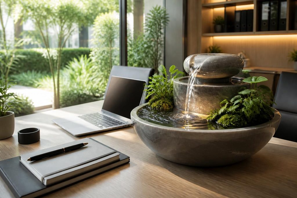 découvrez les bénéfices méconnus d'une fontaine d'intérieur haut de gamme pour transformer votre bureau en un espace zen, productif et élégant.