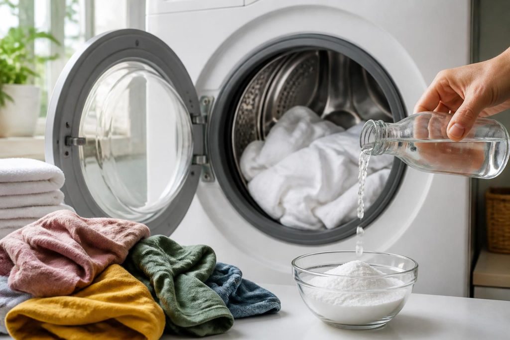 découvrez comment utiliser le bicarbonate de soude et le vinaigre blanc pour redonner éclat et fraîcheur à vos vêtements déteints, naturellement et efficacement.